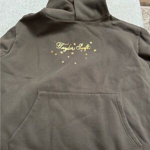 Taylor Swift Brown Hoodie with Gold Stars